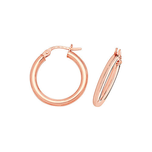 9ct Rose Gold 20mm Hoops