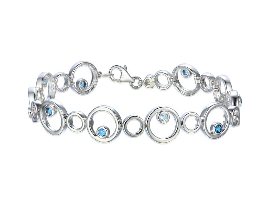 Sterling Silver Circlet Blue Bracelet