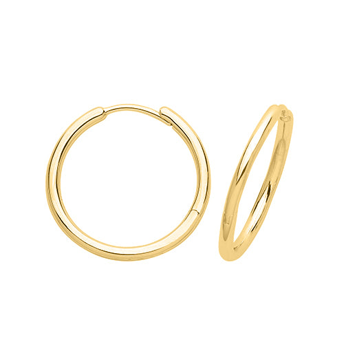 Gold Plated Silver 18mm Hoops