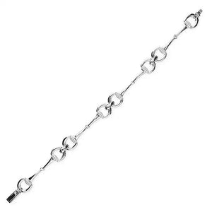 Sterling Silver Horse Snaffle CZ Bracelet