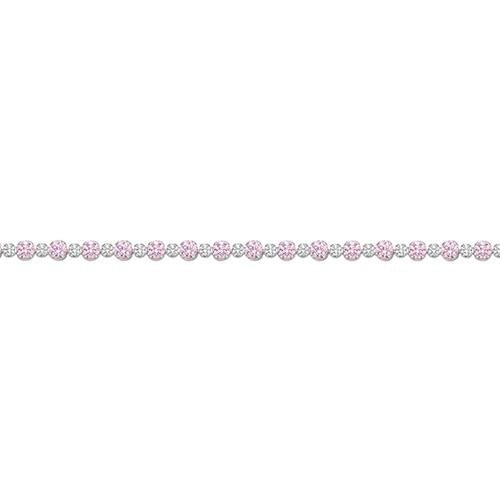Sterling Silver CZ Pink Tennis Bracelet