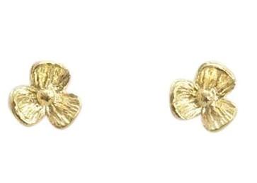 Sterling Silver Gold Plated Daisy Stud Earrings