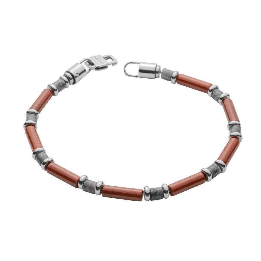 Red Jasper And Larvikite Stones Bracelet