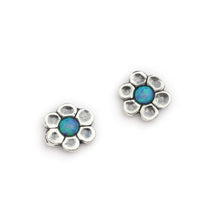 Load image into Gallery viewer, Sterling Silver Opalite Daisy Studs
