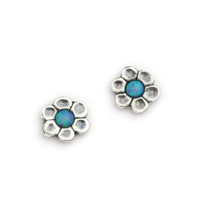 Sterling Silver Opalite Daisy Studs