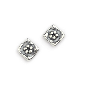 Sterling Silver Square Daisy Studs