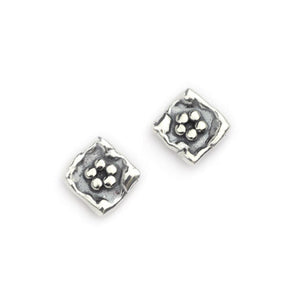 Sterling Silver Square Daisy Studs