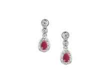 Load image into Gallery viewer, Silver Ruby &amp; Cubic Zirconia Drops
