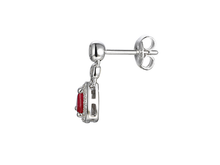 Load image into Gallery viewer, Silver Ruby &amp; Cubic Zirconia Drops
