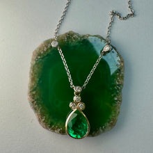 Load image into Gallery viewer, 9ct Gold Emerald &amp; Diamond Necklace

