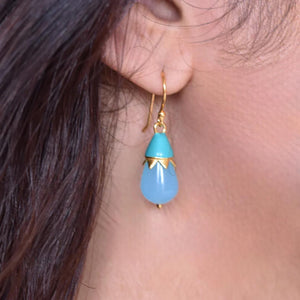 Top Hat Earrings in Blue