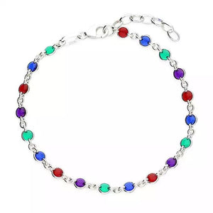 Sterling Silver Enamel Circle Bracelet