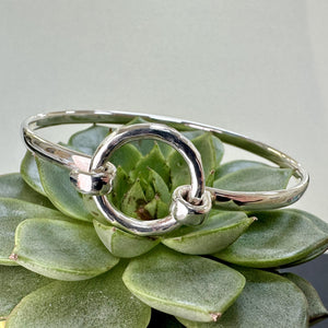 Handmade Sterling Silver Round Hook Bangle