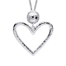 Load image into Gallery viewer, Sterling Silver Large Hammered Heart Pendant and Chain

