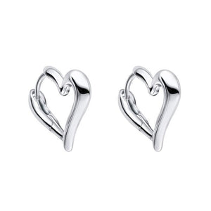 Open Heart Hoop Earrings