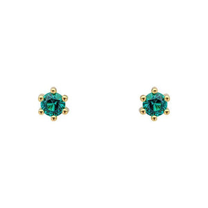 Gold Plated Green Crystal Studs