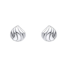 Load image into Gallery viewer, Sterling Silver Organic Wave Teardrop Studs
