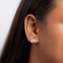 Load image into Gallery viewer, Sterling Silver Organic Wave Teardrop Studs
