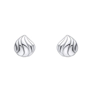 Sterling Silver Organic Wave Teardrop Studs