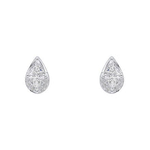 Load image into Gallery viewer, Sterling Silver Cubic Zirconia Droplet Shape Studs
