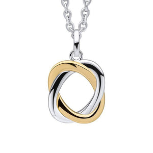 Sterling Silver Two-Tone Woven Circle Pendant