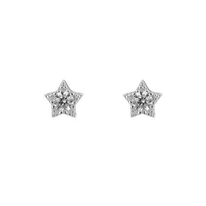 Sterling Silver Cubic Zirconia Star Studs