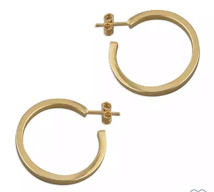 Sterling Silver Gold Plated Stud Hoops