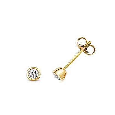 9ct Yellow Gold White Topaz Studs