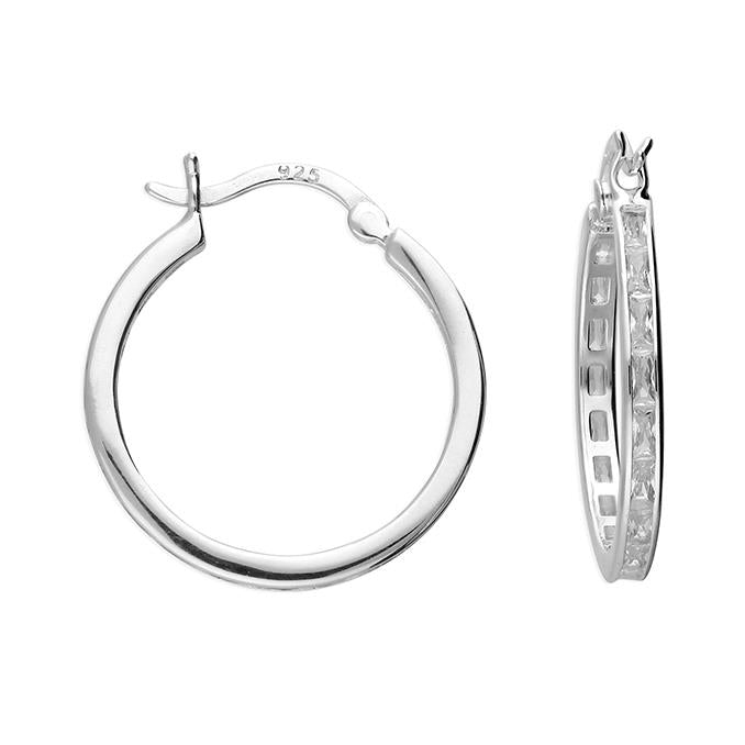 Sterling Silver Cubic Zirconia Hoops1