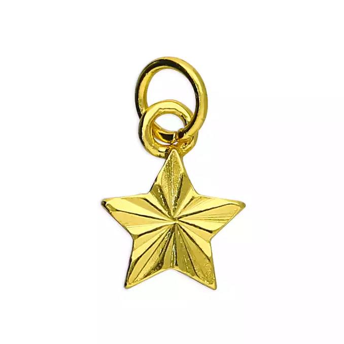 Gold-Plated Sterling Silver Tiny Star Pendant / Charm