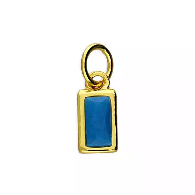 Gold-Plated Sterling Silver Tiny Turquoise Pendant / Charm