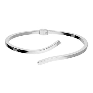 Sterling Silver Hinged Cross-Over Bangle