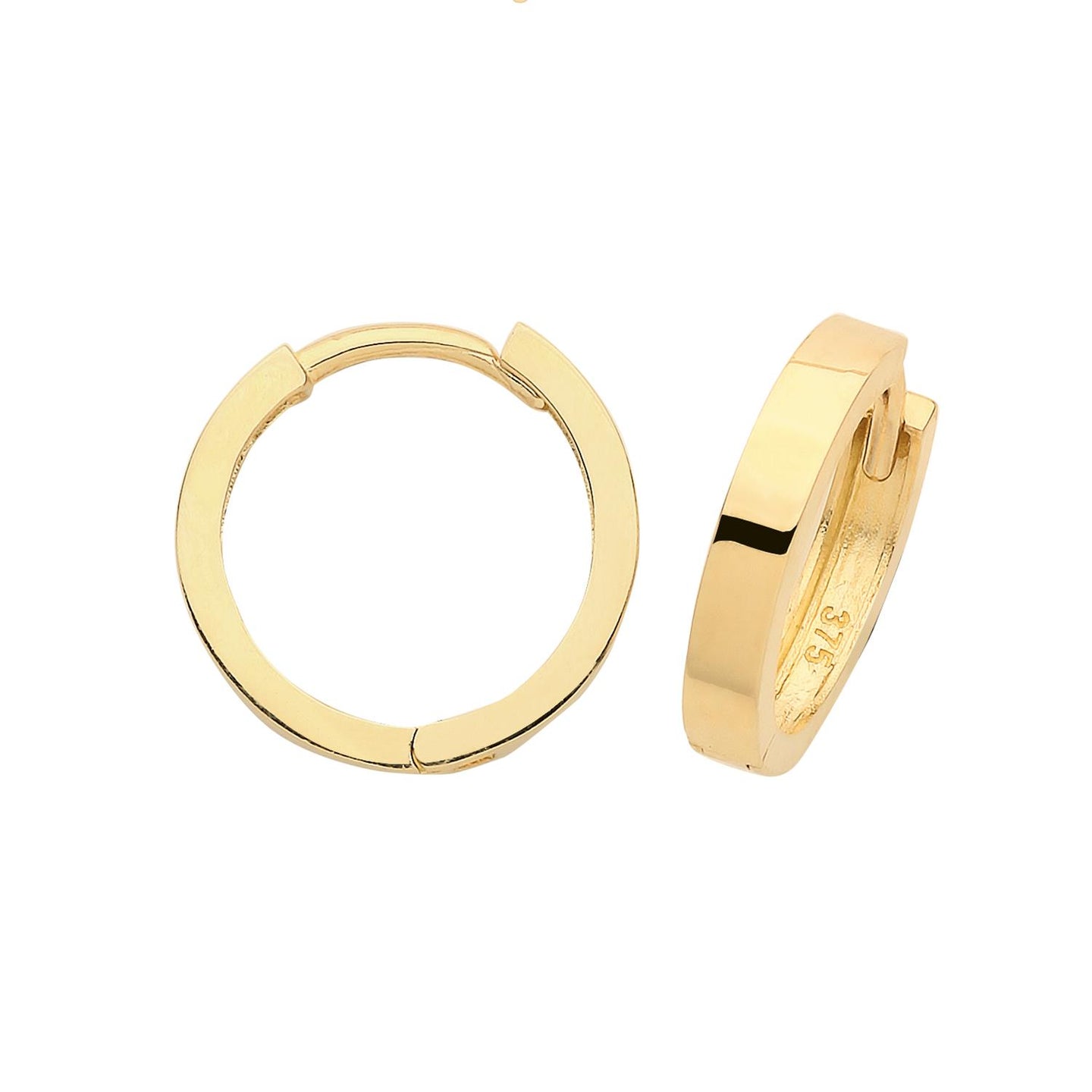 9ct Yellow Gold Hinged Huggie Hoops