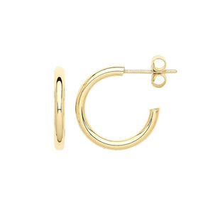 9ct Yellow Gold Hoops With Post Fitting