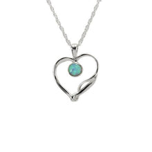 Load image into Gallery viewer, Quirky Silver Heart Pendant with Opalite

