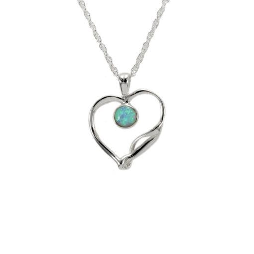 Quirky Silver Heart Pendant with Opalite