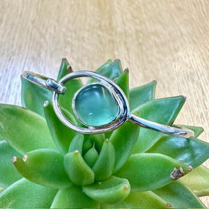 Handmade Hinged Seaglass Bangle