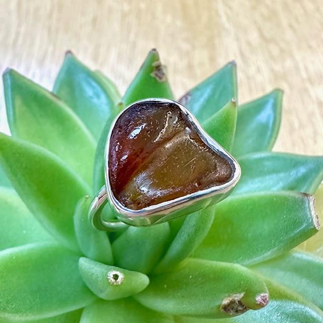 Handmade Sterling Silver Brown Seaglass Ring