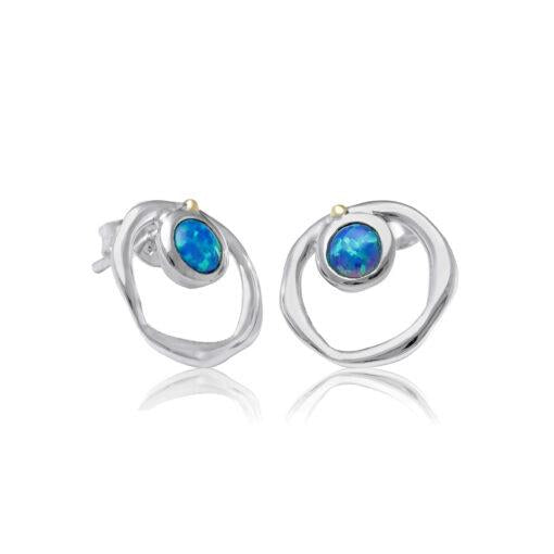 Vibrant Blue Opalite Earrings Studs