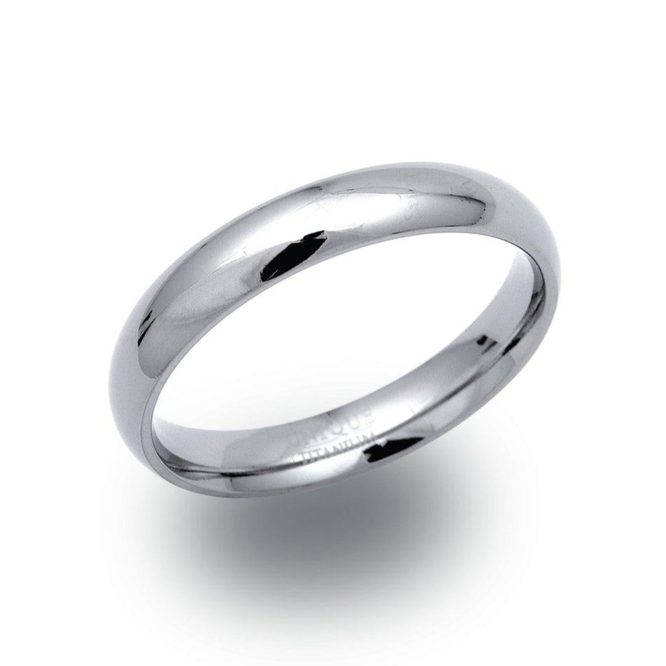 Titanium 4mm Polished Ring