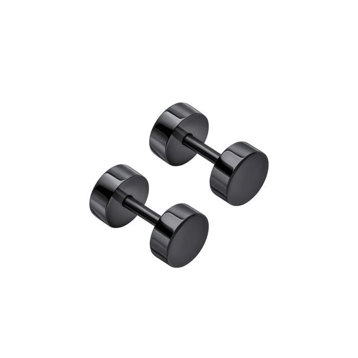 Fred Bennett Black Stainless Steel Plain Round Studs