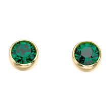 Load image into Gallery viewer, Sterling Silver Gold Plated Crystal Birthstone Earrings - May
