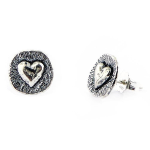 Sterling Silver Love Heart Studs