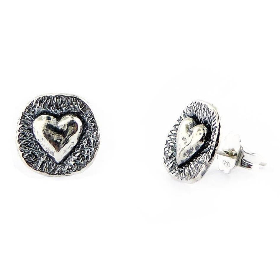 Sterling Silver Love Heart Studs