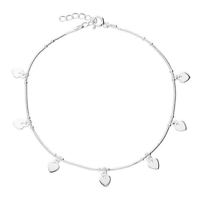 Sterling Silver Heart Anklet