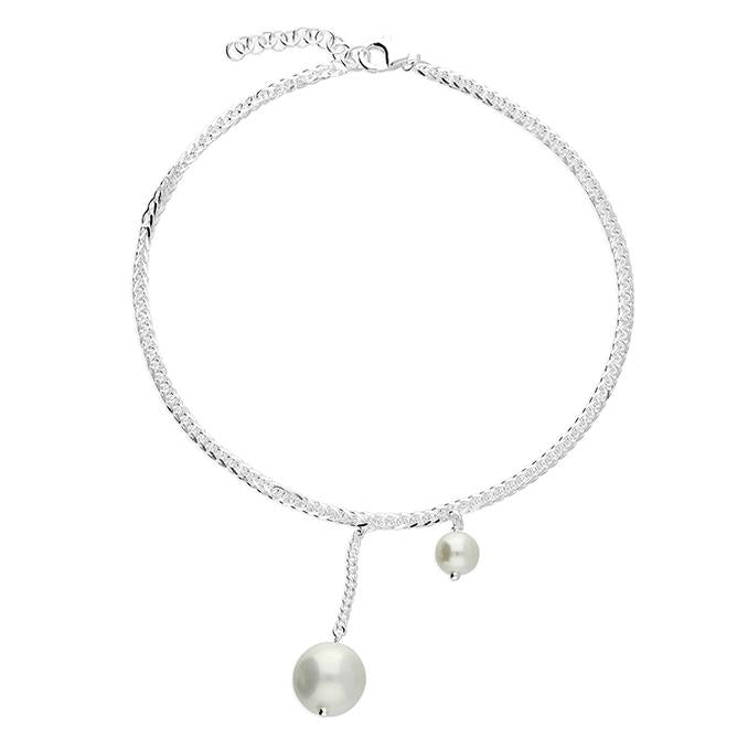 Sterling Silver Double Pearl Anklet