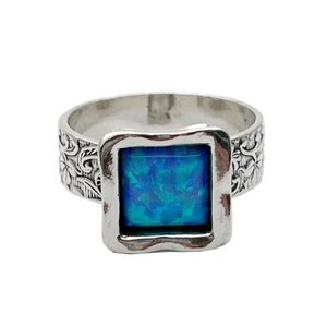 Sterling Silver Square Opalite Ring