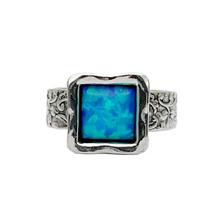 Load image into Gallery viewer, Sterling Silver Square Opalite Ring
