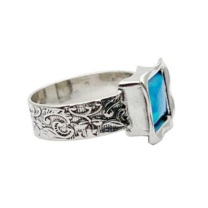 Sterling Silver Square Opalite Ring