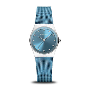 Bering Classic Polished Silver/Blue Ladies Watch